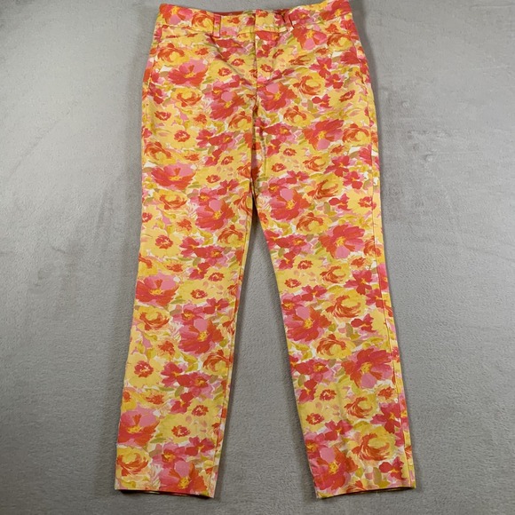 Old‎ Navy Pixie Skinny Pants Womens 10 High Rise Stretch Floral Spring Casual - Picture 1 of 14